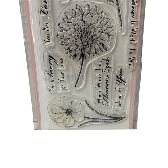 My Favorite Things Clear Stamps Set of 9 Flowers Theme Bereavement Loved Joy - Picture 3 of 4